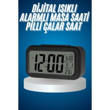 Uravas Store Işıklı Dereceli Masa Ofis Saati Alarmlı Termometre Takvim Çalar Saat