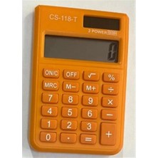 Csl CS-118-T Turuncu 8 Hane Cep Tipi Hesap Makinesi Pratik Kullanım İçin Hafif Tasarım