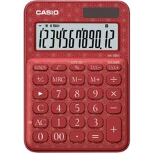 Casio MS-20UC-JRD 12 Hane Kırmızı Desenli Masa Üstü Hesap Makinesi (Kdo)