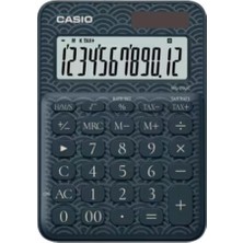 Casio MS-20UC-JBU 12 Hane Lacivert Desenli Masa Üstü Hesap Makinesi (Kdo)