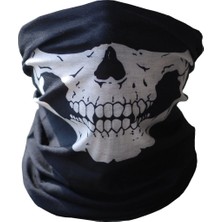 Uravas Store Siyah Renk Dikişsiz Çok Fonksiyonlu Çene Kafatası Yüz Maskesi Baf Buff Bandana Boyunluk Bileklik