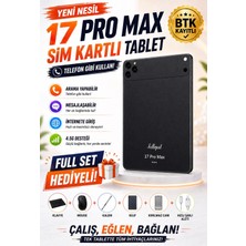 asfteknoloji 17 Promax Sim Kartlı Btk Kayıtlı Full Set Hediyeli Klavye+Mous+Kalem+Kılıf+Şarj