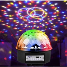 Uravas Store Bluetooth Özellikli Gri Küre Disko Topu Müzik Çalar ve Sese Duyarlı Renkli Lazer Işık