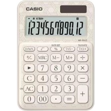 Casio MS-20UC-JWE 12 Hane Beyaz Desenli Masa Üstü Hesap Makinesi (Kdo)