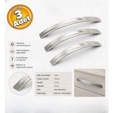 Diko Metal Saten Gümüş 160 mm 16 cm Mobilya Çekmece Dolap Kapağı Kulpu Kulp (3 Adet)