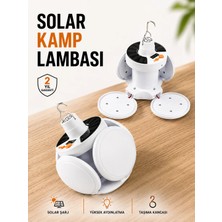 Uravas Store Kamp Lambası Işıldak Beyaz Işık Güneş Enerjili Solar Aydınlatma 5 Kanatlı Katlanabilir