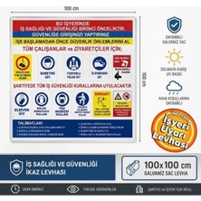 Ergündoğdu Gr-01 Işyeri ve Inşaat Güvenliği 100X100 cm Galvaniz Sac Uyarı Levhası