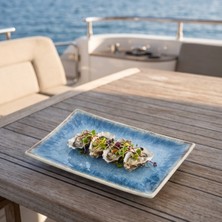 Happy Chef Blue Iris 3'lü Dikdörtgen Tabak Seti, 24,9X17,2 cm - H.2,3 cm , Thermoset Melamin