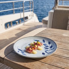 Happy Chef Selva Blu 6'lı Yuvarlak Tabak Seti, Ø 17,5 cm - H.1,8 cm , Thermoset Melamin