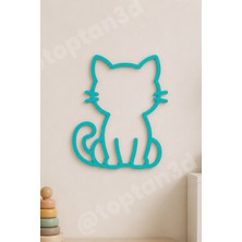 Toptan3D Kedi Bebek Odası Süsü, Modern ve Şık Duvar Süsü, Bebek Odası Duvar Süsü  (15 Cm)