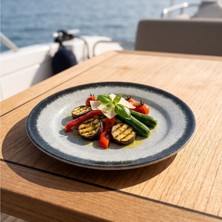 Happy Chef Grey Quartz 3'lü Klasik Yuvarlak Tabak Seti, Ø 28 cm - H.2,5 cm , Thermoset Melamin