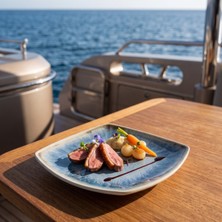 Happy Chef Blue Iris 6'lı Kare Tabak Seti, 19X19 cm - H.2,3 cm , Thermoset Melamin