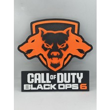 Goka 3D Craft Call Of Duty: Black Ops 6 (Cerberus) Logolu 3D Duvar Dekoru - 23 cm Premium Versiyon (1.5 cm Çift Montaj Setli)