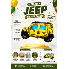 Parti Dükkanı Askeri Jeep Folyo Balon 45 x 70 cm Kamuflaj Araba Helyum Uyumlu Doğum Günü Parti Balonn