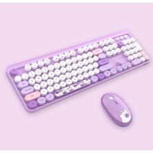 Uravas Store Hello Bear Mor Klavye Mouse Set