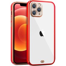 Uravas Store iPhone 11 Pro 5.8inç Gold Çerçeve Kamera Korumalı Silikon Bumper KILIF-(5775)