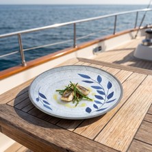 Happy Chef Selva Blu 6'lı Yuvarlak Tabak Seti, Ø 20 cm - H.2 cm , Thermoset Melamin
