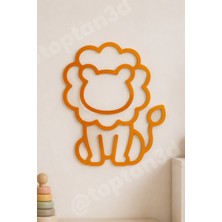 Toptan3D Aslan Bebek Odası Süsü, Modern ve Şık Duvar Süsü, Bebek Odası Duvar Süsü  (15 Cm)
