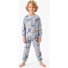 Modanino Erkek Çocuk %100 Pamuk Pijama Takımı 3-8 Yaş 12736IS