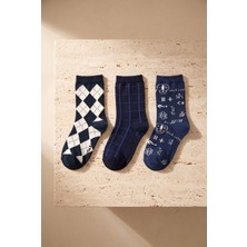Bony Socks Çocuk 3'lü Matematik Temalı Soket Okul Çorabı