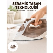 Uravas Store 2200 Watt Buharlı Ütü Kahverengi Seramik Taban Şok Buharlı