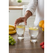 Amandus Wave - 2'li Meşrubat ve Kokteyl Bardağı Büyük Boy Cam Bardak 500 ml