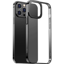 Uravas Store Baseus Glitter iPhone 13 Pro Max 6.7inç Kılıf Renkli Kenar Şeffaf SILIKON-(5775)