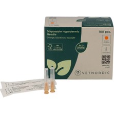 Vetnordic Enjektör Iğnesi (25G x 5/8)  0,5X16 mm  (100 Adet) Turuncu