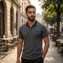 Gewer Erkek Fitilli Örme Polo Yaka T-Shirt NS-1633