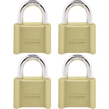 Hsc Bilişim Master Lock Şifreli Kilit, Iç ve Dış Mekan Asma Kilit, Sıfırlanabilir Şifreli Dolap Kilidi, 4 Paket