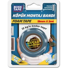 Hsc Bilişim Boss Tape Çift Tarafli Köpük Aksesuar Montaj Bandi 15 Kg, 19 mm x 2 Metre Boyut