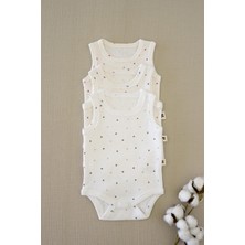 Mimu Baby 100 Pamuk Pointel Çıtçıtlı Bebek Zıbın 3'lü Set - Yeşil,pembe,mor Kalpli