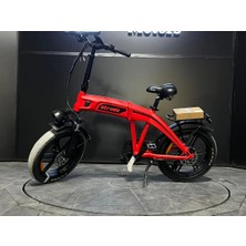 Strada E-Monster 20 Jant Katlanabilir Yüksek Torklu Elektrikli Bisiklet (Kırmızı)