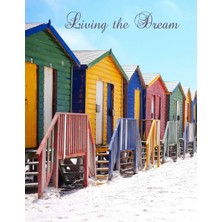 Hsc Bilişim Living The Dream: Beach Hut Seaside/ Ocean Notebook (Composition Book Journal Diary), Medium Colleg