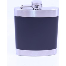 Hsc Bilişim Siyah - Krom Cep Matarası-Flask 7 Oz