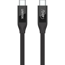Hsc Bilişim Unitek C14100BK-0.8M - USB 4 (Usb-If Sertifikalı) 100W Pd 8k @ 60Hz ve 40GBPS / Tpe Malzeme / 30AWG