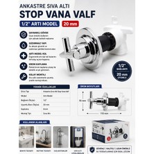 Ecepan Ankastre Sıva Altı Stop Vana Valf 1/2 Artı Model 20 mm