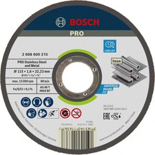 Hsc Bilişim Professional Kesme Diski 115X1,6 mm Inox Ger 2608600215 Için