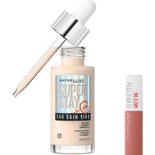 Hsc Bilişim New York Super Stay Skin Tint Fondöten 03 & Mini Super Stay Matte Ink Likit Mat Ruj 65 S
