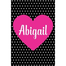 Hsc Bilişim Abigail: Personalized Name Journal Notebook, Black And White Polka Dot, 100 Lined Pages, 6 x 9 Comp