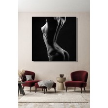 Şehber Siyah Beyaz Erotik Model Nü Kadın Fotoğrafı Kare Kanvas Tablo Tekli Ev Kafe Ofis 3015