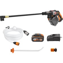 Hsc Bilişim Worx WG633E 20VOLT 4.0AH. Li-Ion 56BAR Kömürsüz Basınçlı Yıkama Tabancası + 2 Parça Yıkama Seti