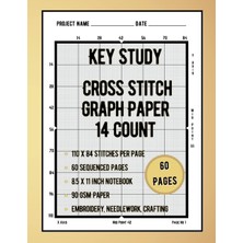 Hsc Bilişim Independently Published Key Study Cross Stitch Graph Paper, 14 Count - 110 x 84 | 8.5 x 11" Inch -