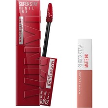 Hsc Bilişim New York Super Stay Vinyl Ink Uzun Süre Kalıcı Likit Parlak Ruj 10 Lippy & Mini Super St