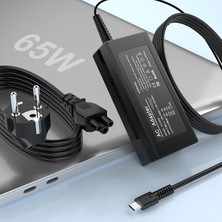 Hsc Bilişim 65W USB C Tipi Dizüstü Şarj Cihazı, Book Pro/lenovo Thinkpad/samsung/asus/dell/chromebook/yoga/