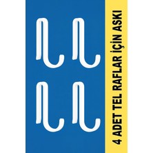 Hsc Bilişim Sas Haus 4 Adet Plastik Kanca Askı Metal Banyo Mutfak Rafları Için, Beyaz