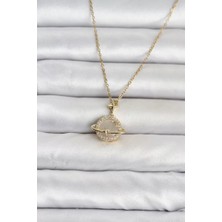 Uravas Store 316L Çelik Zincir Gold Renk Gezegen Model Kadın Kolye TJ-BKO11102