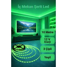 10 M ◆ Şerit LED Yeşil Işık ◆ Iç Mekan ◆ Yüksek Lümen ◆ Ekstra Kalın Pcb ◆ ( Trafosuz )