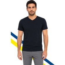 Fenerbahçe Orijinal Lisanslı Erkek Club Nakış Lacivert T-Shirt