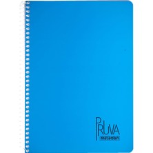 Hsc Bilişim Meteksan Pruva A4 Pet Spiralli Karton Kapaklı Defter 144 Yaprak - Çizgili - Mavi